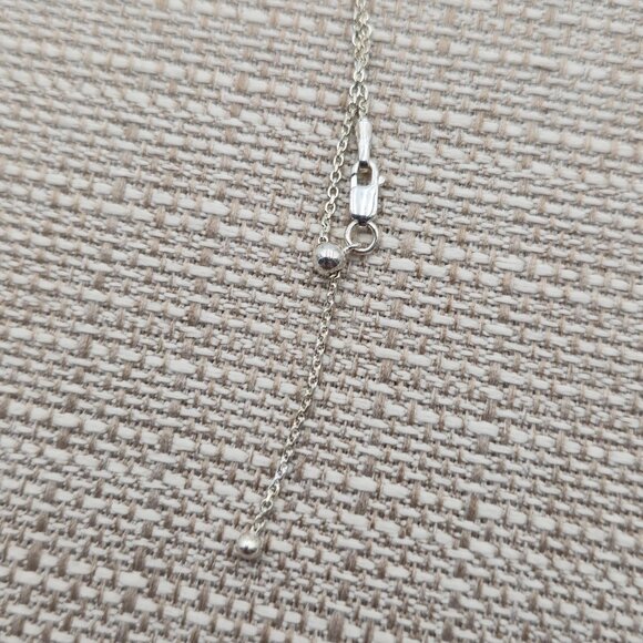 24 Inch Sterling Silver Two Tone Beaded Adjustable Chain Necklace A3960 - Picture 4 of 7